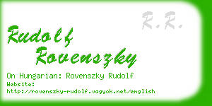 rudolf rovenszky business card